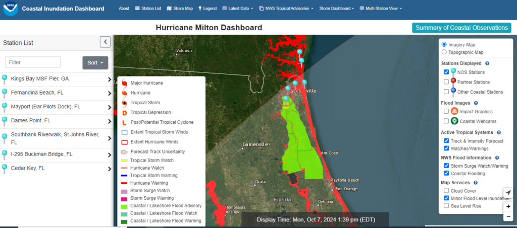 Inland Flood Projections from NOAA - map