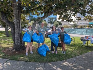 Pete and other volunteers at a cleanup