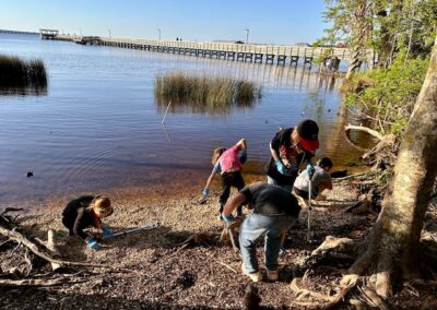 Girl Scouts cleaning up the river