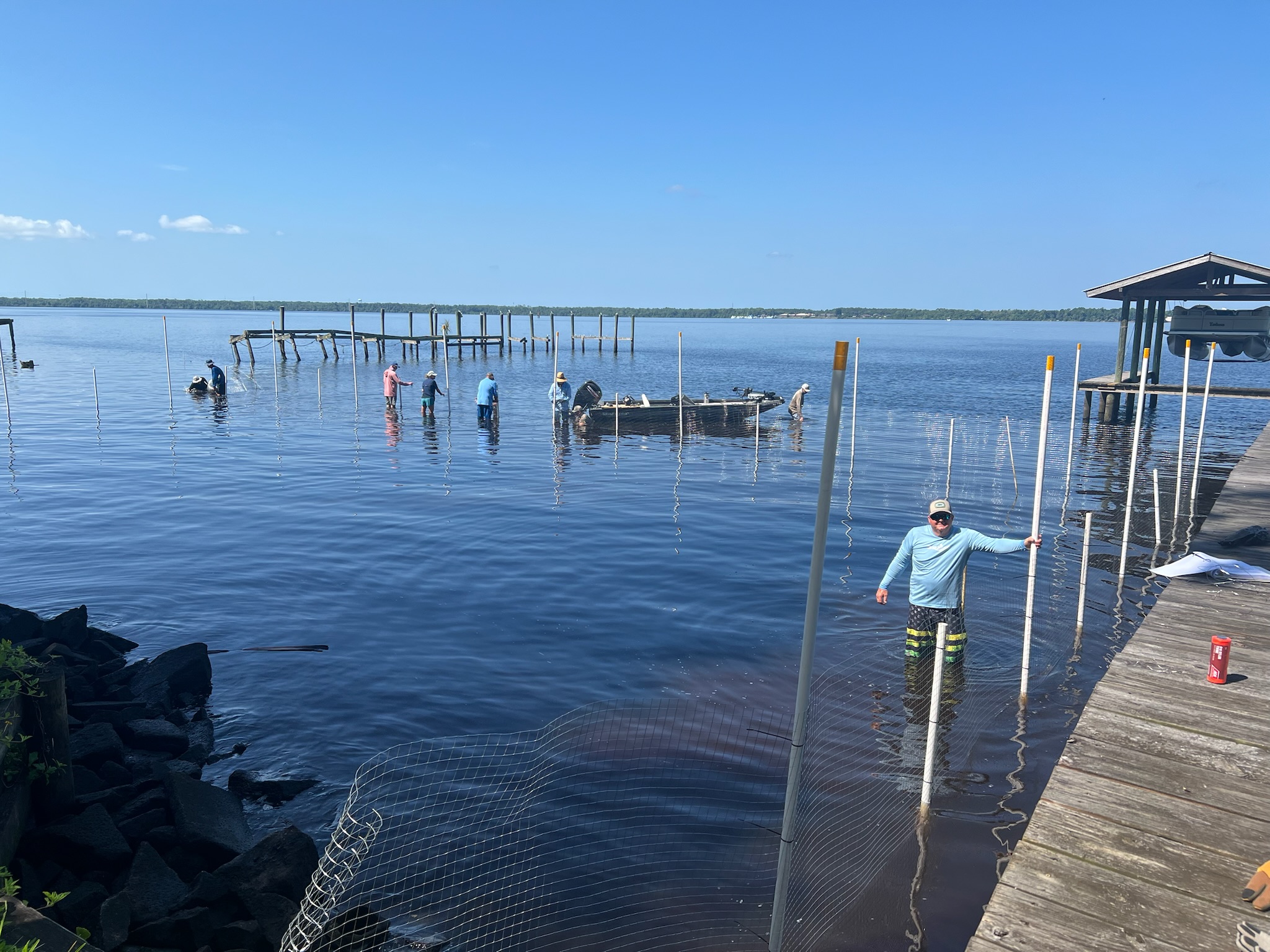 installing enclosure in the river