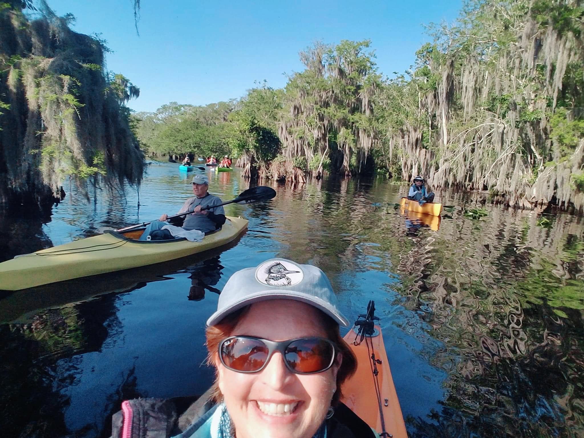 Lisa Rinaman paddling in the Headwaters with a group